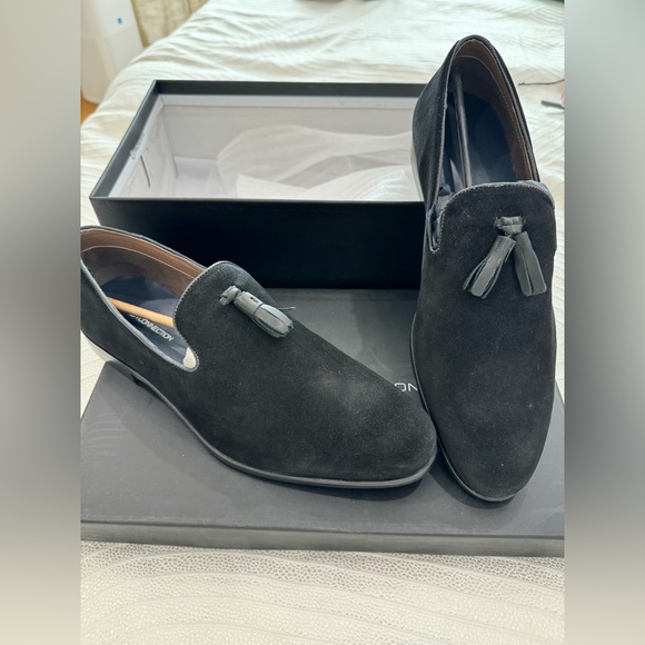 French Connection Mens leather Tassel loafers in black UK size 9- US size 10 - Picture 4 of 10